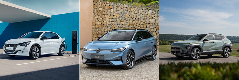 Pergeot 308, Volkswagen ID.7 and Hyundai Kona electric